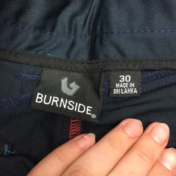 Burnside Chino Shorts 30 in Navy - Picture 3 of 5